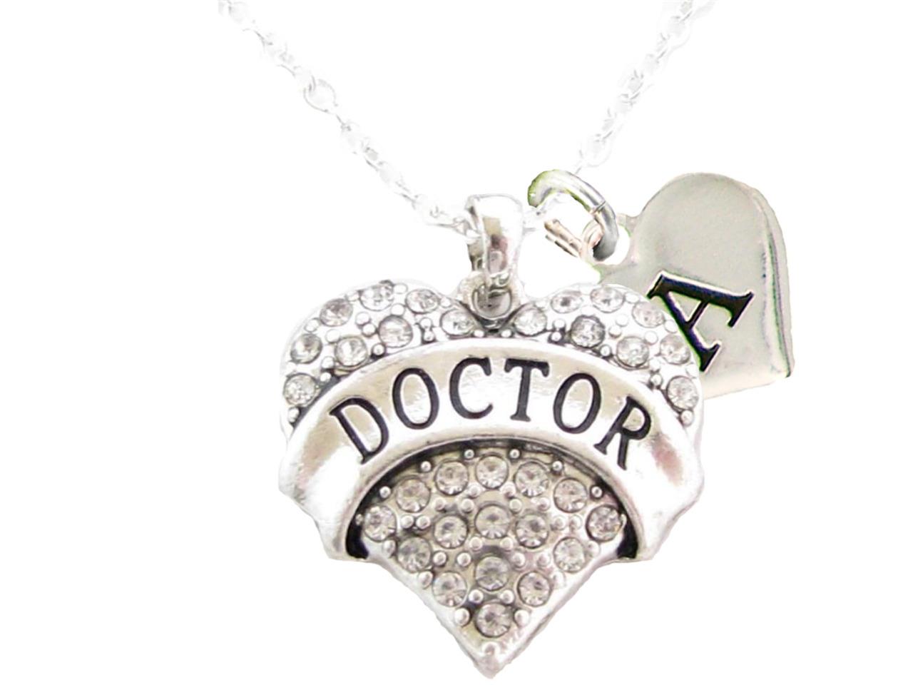 Custom Crystal Doctor MD Physician Silver Necklace Jewelry Choose