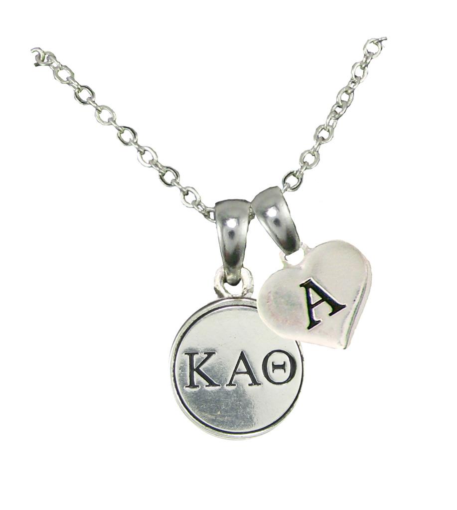 Custom Kappa Alpha Theta Sorority Gift Silver Necklace Jewelry Choose