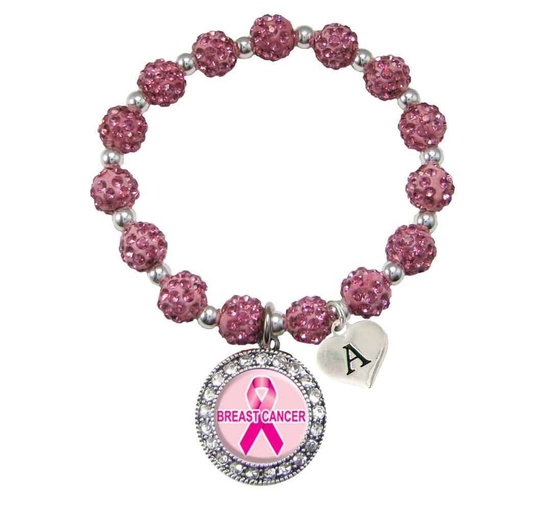 Custom Breast Cancer Awareness Pink Bling Bracelet Jewelry ...