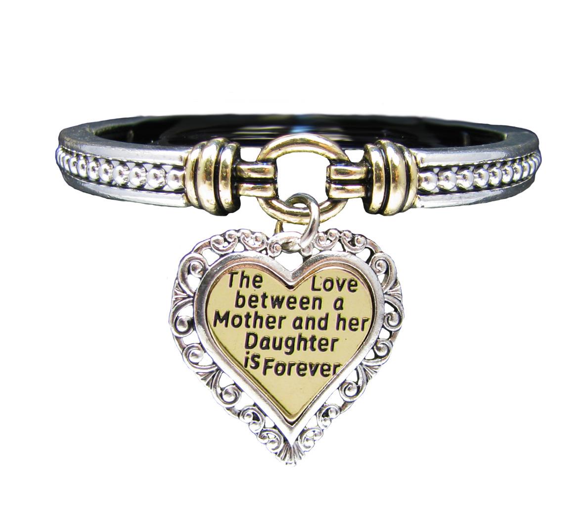 Custom Love Between Mother & Daughter is Forever Silver Gold Bracelet