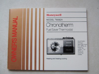 1978 Honeywell Chronotherm Thermostat Owner's Manual Model T8082A | eBay