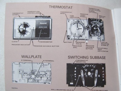 1978 Honeywell Chronotherm Thermostat Owner's Manual Model T8082A | eBay