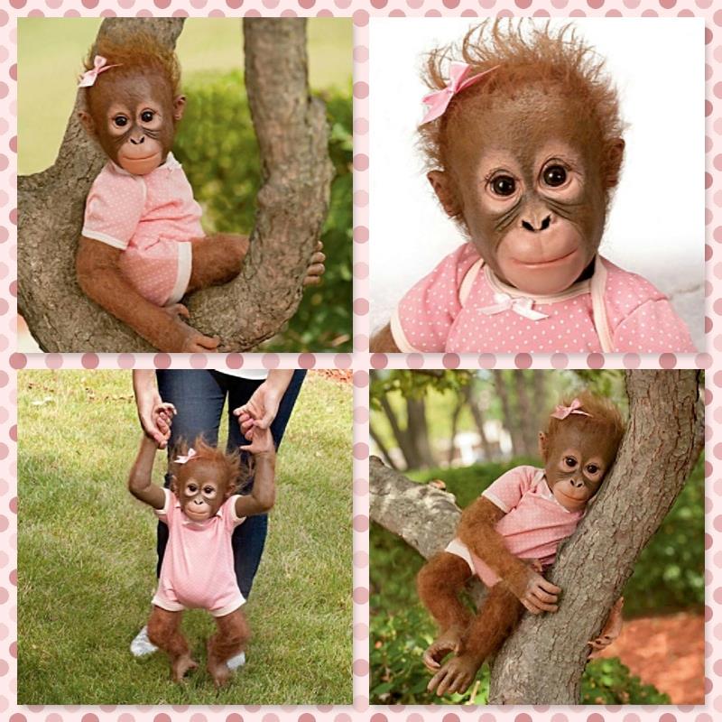 Ashton Drake ANNABELLE HUGS monkey baby doll by Ina Volprich eBay