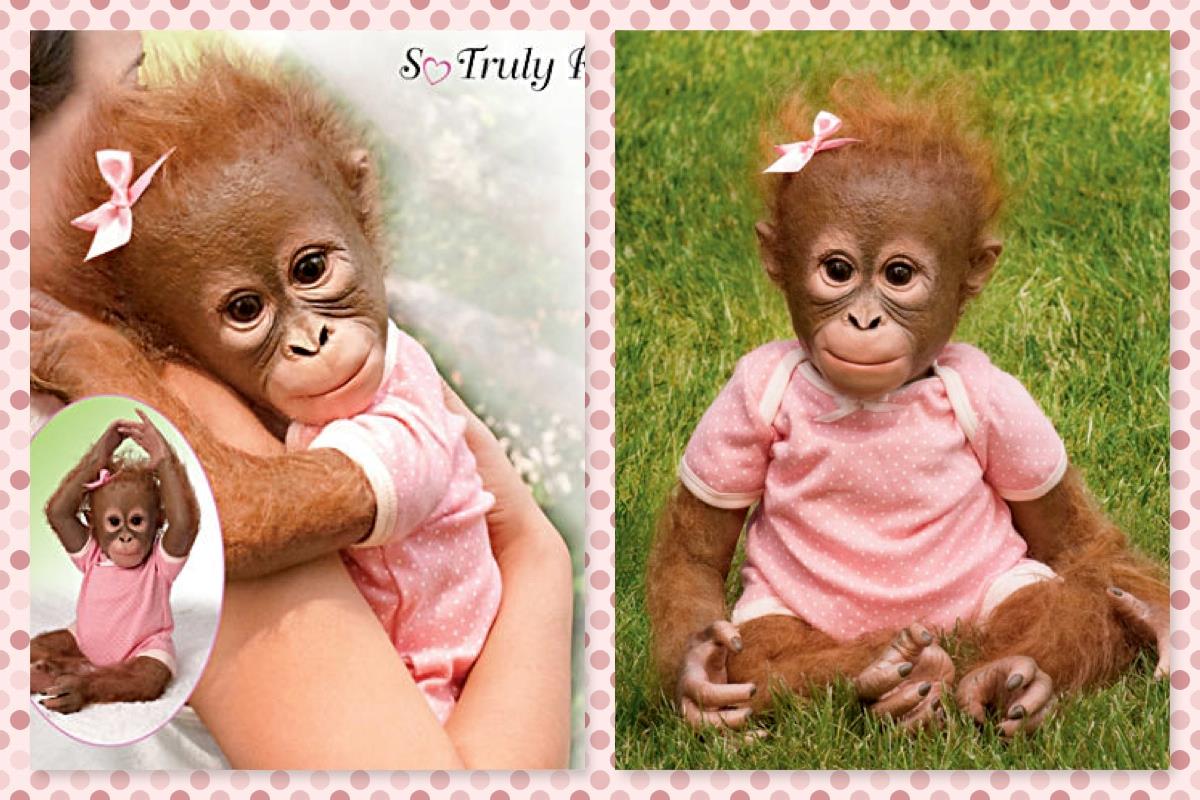 ANNABELLE HUGS monkey baby doll by Ina Volprich