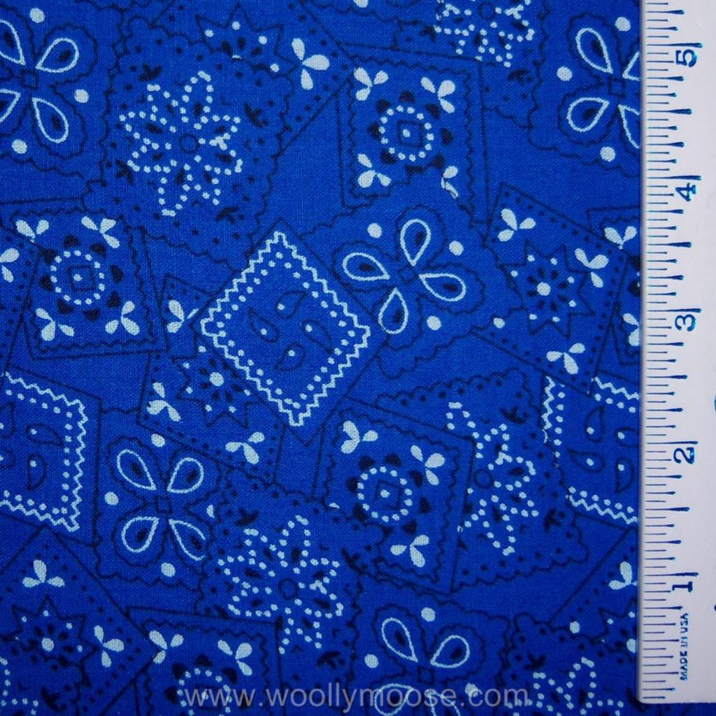 Classic Blue Bandana Mixed Shapes CUTE Fabric eBay