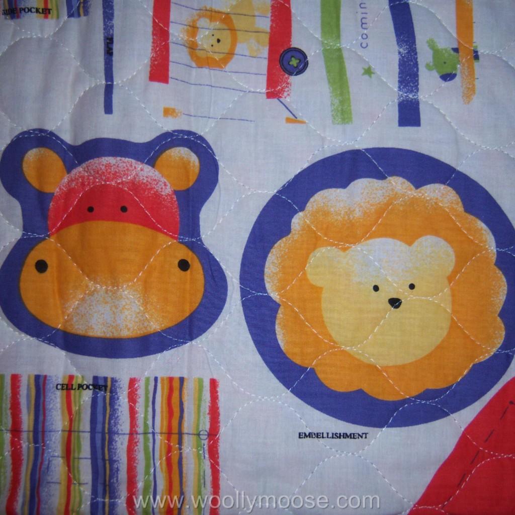 Details about NURSERY Circus Animal QUILTED Diaper Bag Fabric Panel