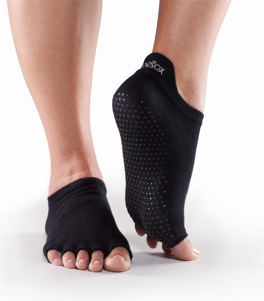 TOESOX Toe Sox Yoga Pilates Sock LOW RISE ANKLET w/ GRIPS HALF TOE