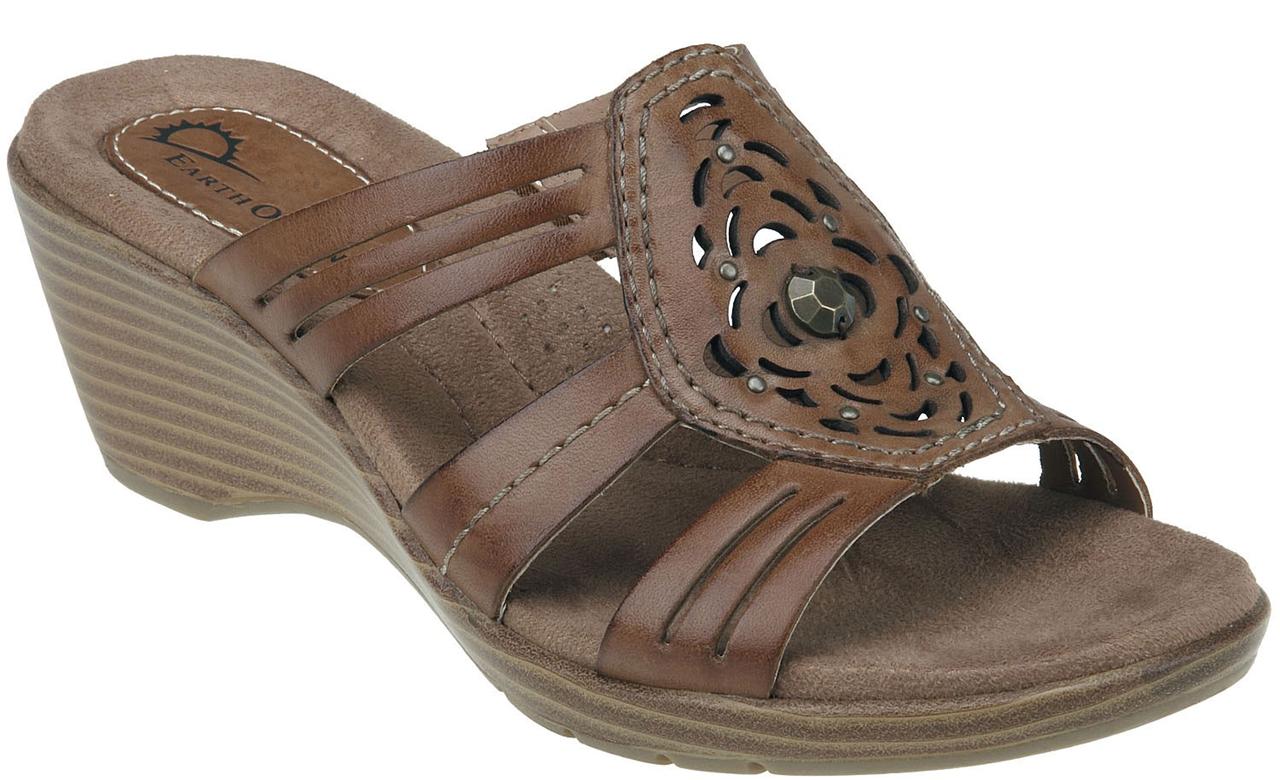 open toe brown wedges