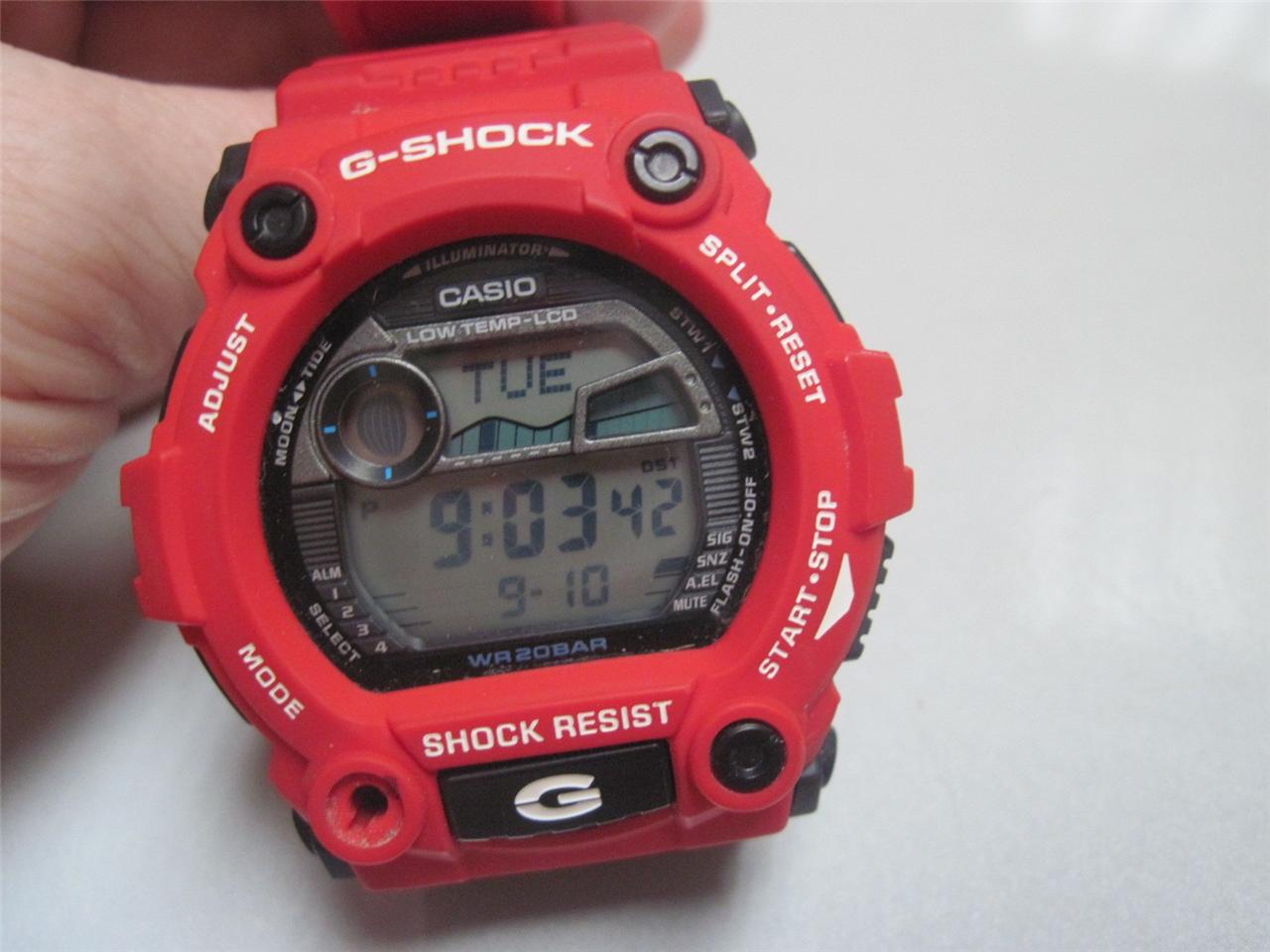Casio-G-Shock-G-7900A-Mens-Rescue-Red-Digital-Chrono-Moon-Tide-Watch ...