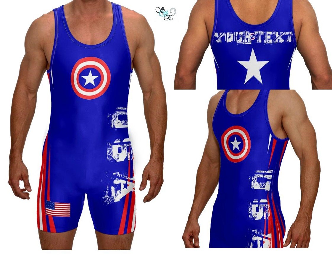 captain america wrestling singlet