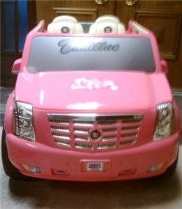 POWER WHEELS BARBIE HYBRID CADILLAC ESCALADE-EXT PINK | eBay
