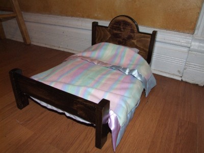 Doll Beds Wooden on 18  Doll Wooden Bed Handmade For American Girl Size Dolls   Ebay