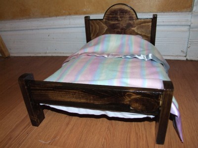 Doll Beds Wooden on 18  Doll Wooden Bed Handmade For American Girl Size Dolls   Ebay