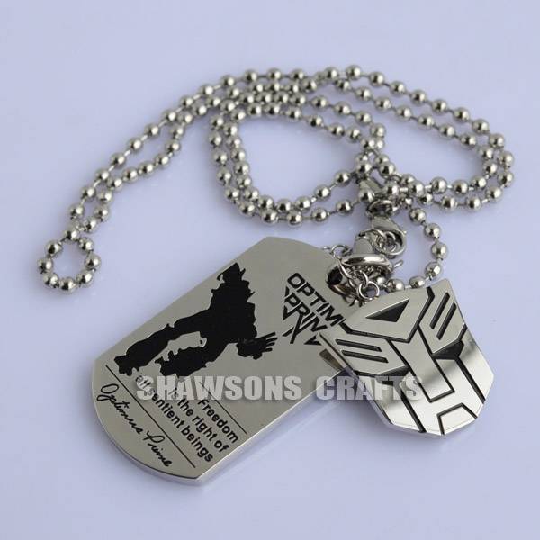 316L STAINLESS STEEL DOG TAG TRANSFORMERS LOGO AUTOBOT OPTIMUS PRIME NECKLACE eBay