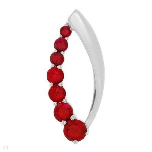 Unique Journey Pendant w/ 0.65ctw Rubies in 10k WG