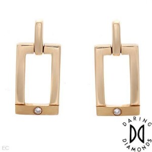 14k yellow gold earrings w/ Genuine Diamonds