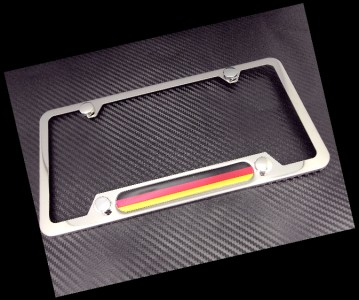 Tri Color Germany Chrome Stainless Steel License Plate