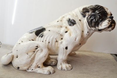 Lenci Italy Signed Ronzani Huge Dog Bulldog Ceramic ...