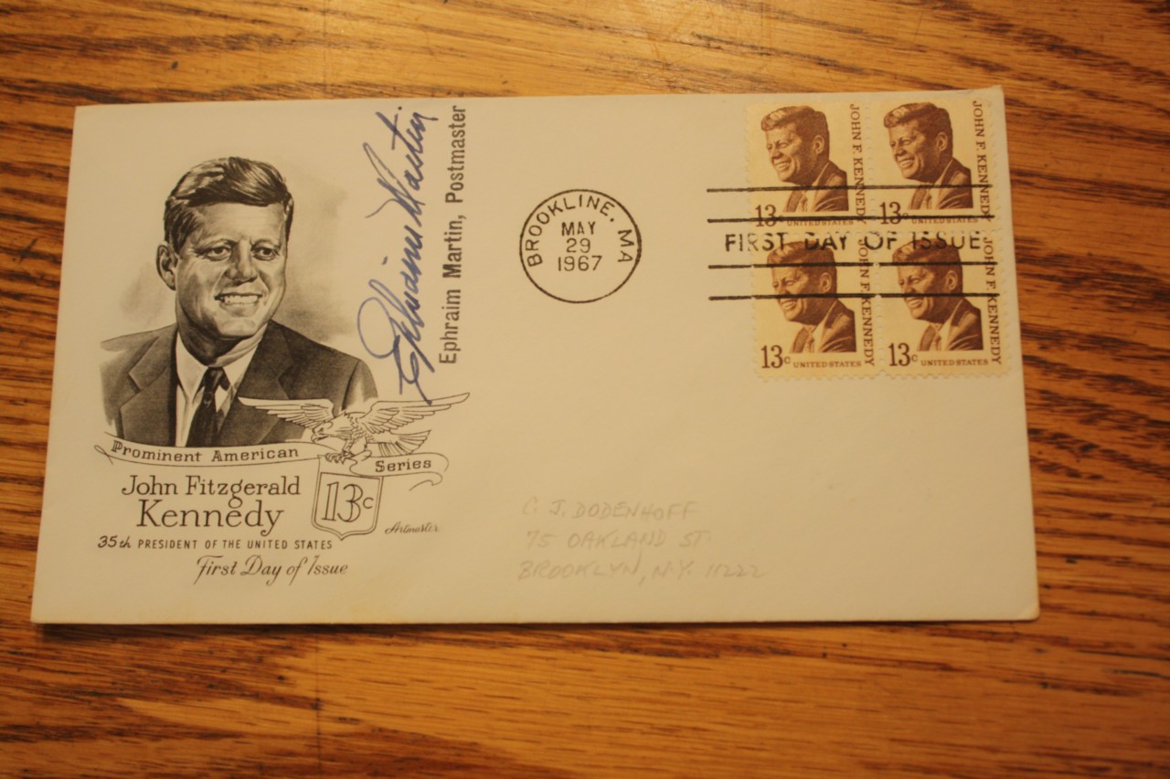JFK STAMP FIRST DAY OF ISSUE COVER POSTMASTER SIGNED eBay