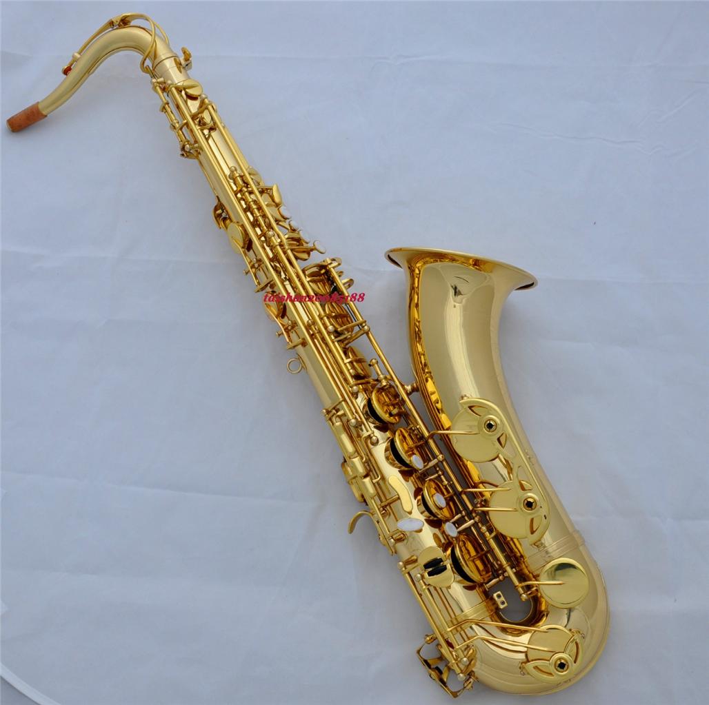 Professional new Gold lacq Bb Tenor Saxophone Saxofon High F Sax with