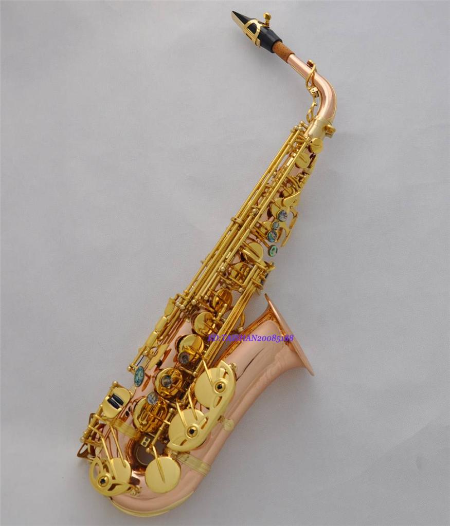 Professional Rose brass ALto Saxophone Sax Abalone shell key Metal