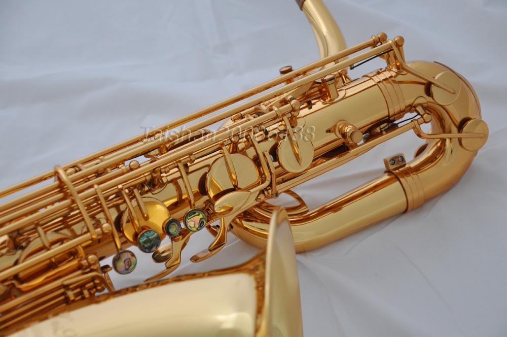 Professional Gold Taishan Baritone Eb Saxophone Low A Abalone shell key 2 neck eBay