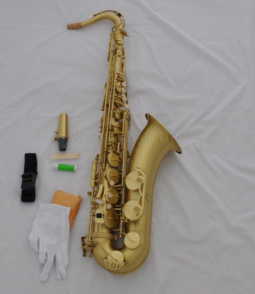 Professional yellow Antique Bb Tenor Saxophone Saxofon High F Sax with