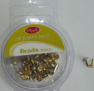 GOLD & SILVER MINI BRADS -CARD MAKING / SCRAPBOOKING