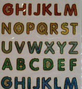 PURPLE PEACH STICKERS - ALPHABET
