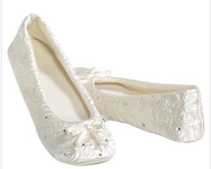 Isotoner Ivory Wedding Rhinestone Ballet Slippers Shoes Ebay