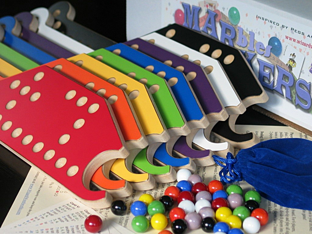 New MARBLES and JOKERS 8player Board Game set w/ cards (Peg sets