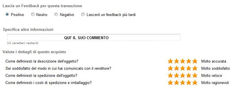 Rilascio feedback