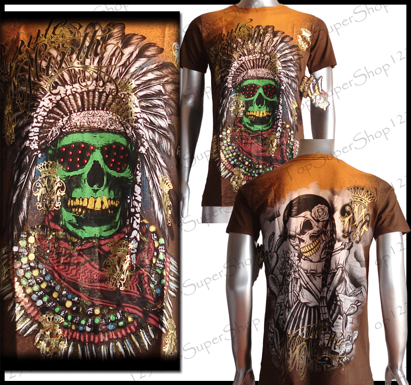 MINUTE MIRTH men T-SHIRT C6 Indian Chief Tattoo L-sz - eBay (item