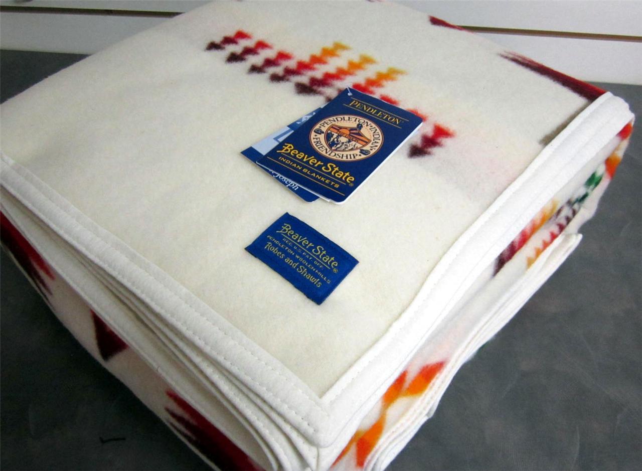 Pendleton Chief Joseph Ivory Wool Blanket 90" x 90" / 82 Wool 18