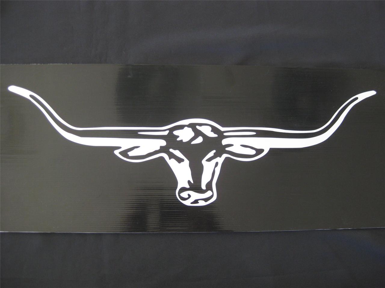 LARGE LONGHORN STICKER/DECAL WHITE 570mm eBay
