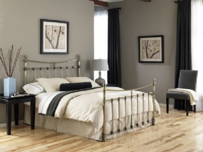 Brass Beds Frames on Queen Size Leighton Bed W  Frame   Antique Brass Finish   Ebay