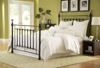 Queen Sized Frames on Queen Size Sheffield Bed W Frame Glossy Black Etched Silver Finish