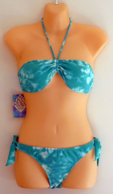 RIP-CURL-Bikini-Bandeau-Blue-Tie-Dye-Swimsuit-Womens-Ladies-Size-10-BNWT-NEW
