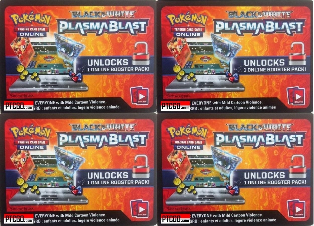 PTCGO 4X BW10 PLASMA BLAST Pokemon Online Booster Pack CODES Emailed