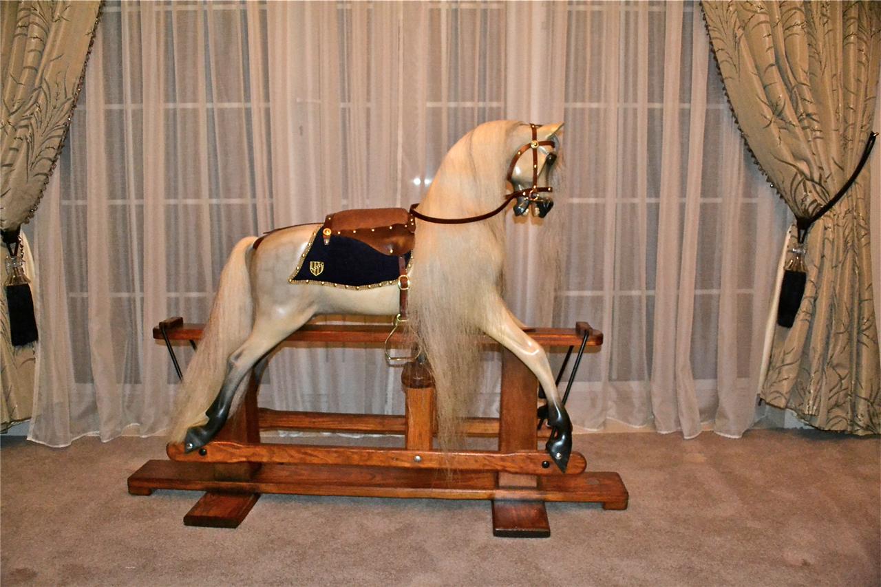 FULLY RESTORED TRADITIONAL VINTAGE HADDON ROCKING HORSE ARTIST PAINTED