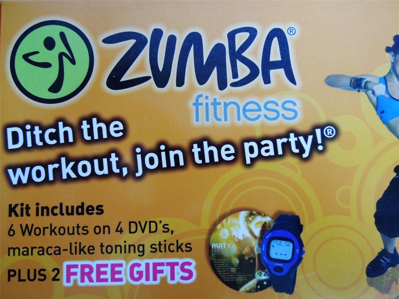 ZUMBA Instructional Workout Fitness Kit 6 Workouts 4 DVD