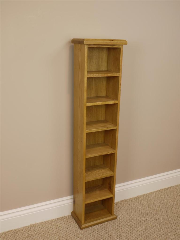 OAKLAND TALL SINGLE CD / DVD STORAGE UNIT RACK TOWER CHUNKY SOLID WOOD eBay