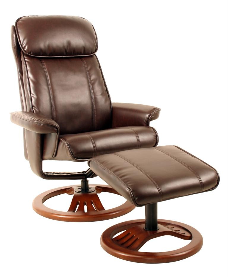 NEW LEATHER DUBAI SWIVEL RECLINER CHAIR + FOOTSTOOL *VERY COMFORTABLE