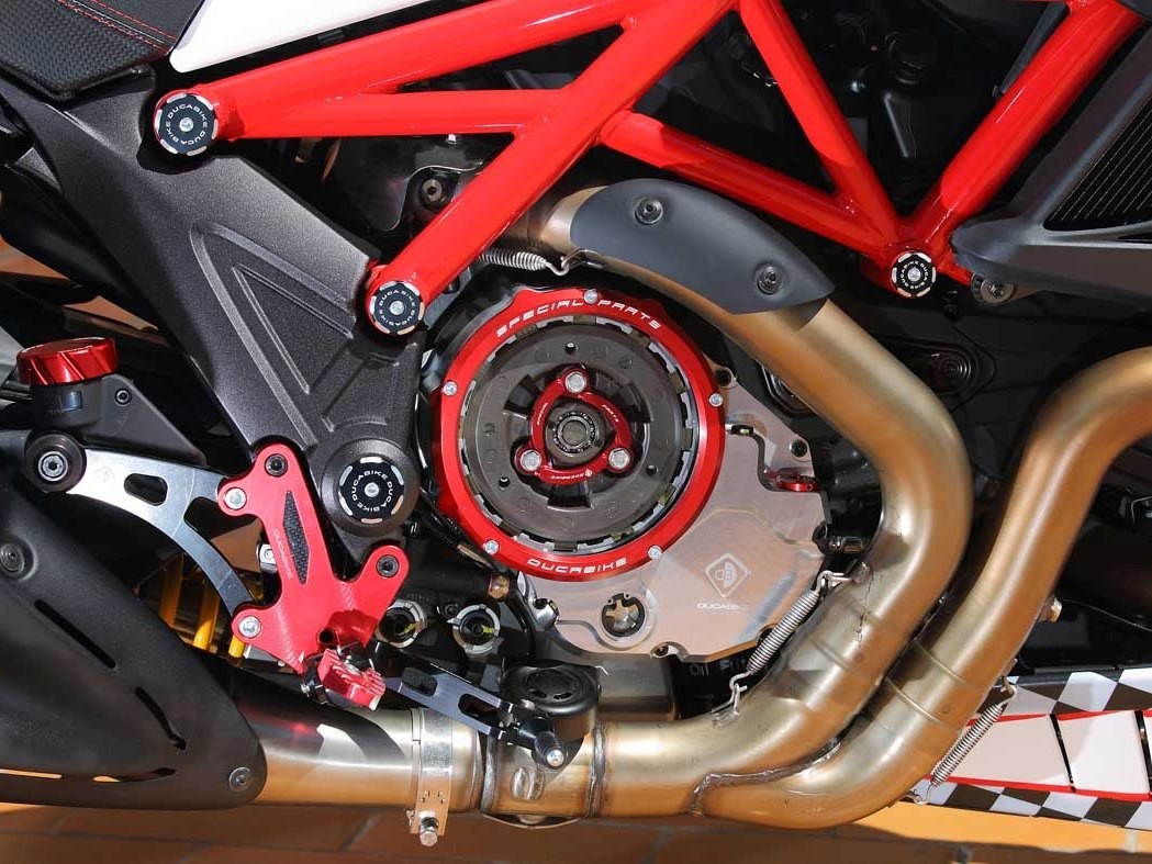 Ducabike Clear Clutch Cover Sil/Red Ducati Multistrada 1200 Monster 696