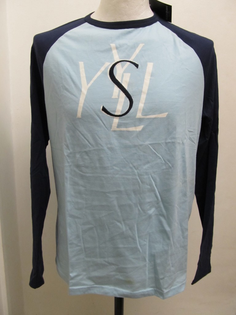 YvesSaintLaurance-YSL-PHRJ1627-Mens-Long-Sleeve-T-Shirt-Blue-BNWT-RRP-30-00