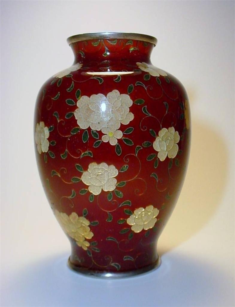 Japanese Cloisonne Enamel Yamamoto Signed Plique A Jour Vase eBay