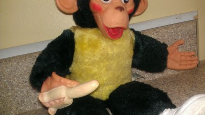 mr bim stuffed monkey with banana
