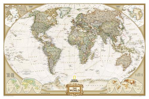 World Executive Polictical Wall Map