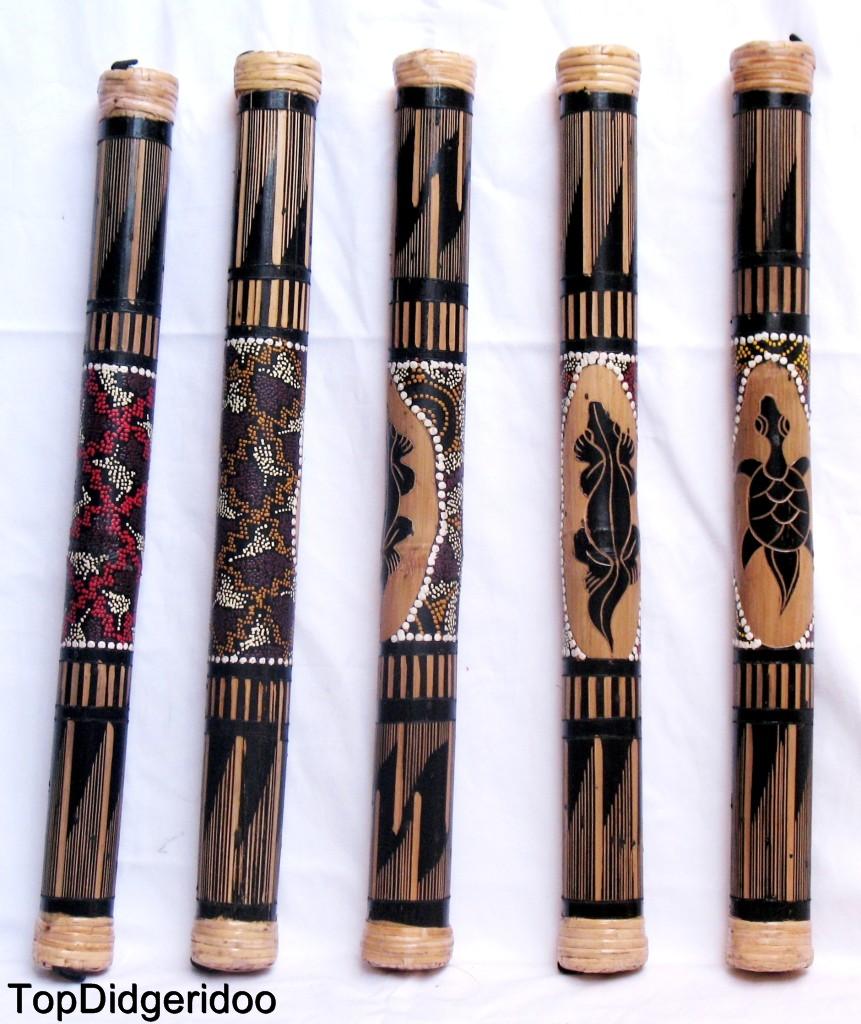 Authentic Bamboo RainStick 60cm w Reptile Handcarving Dot Paintings