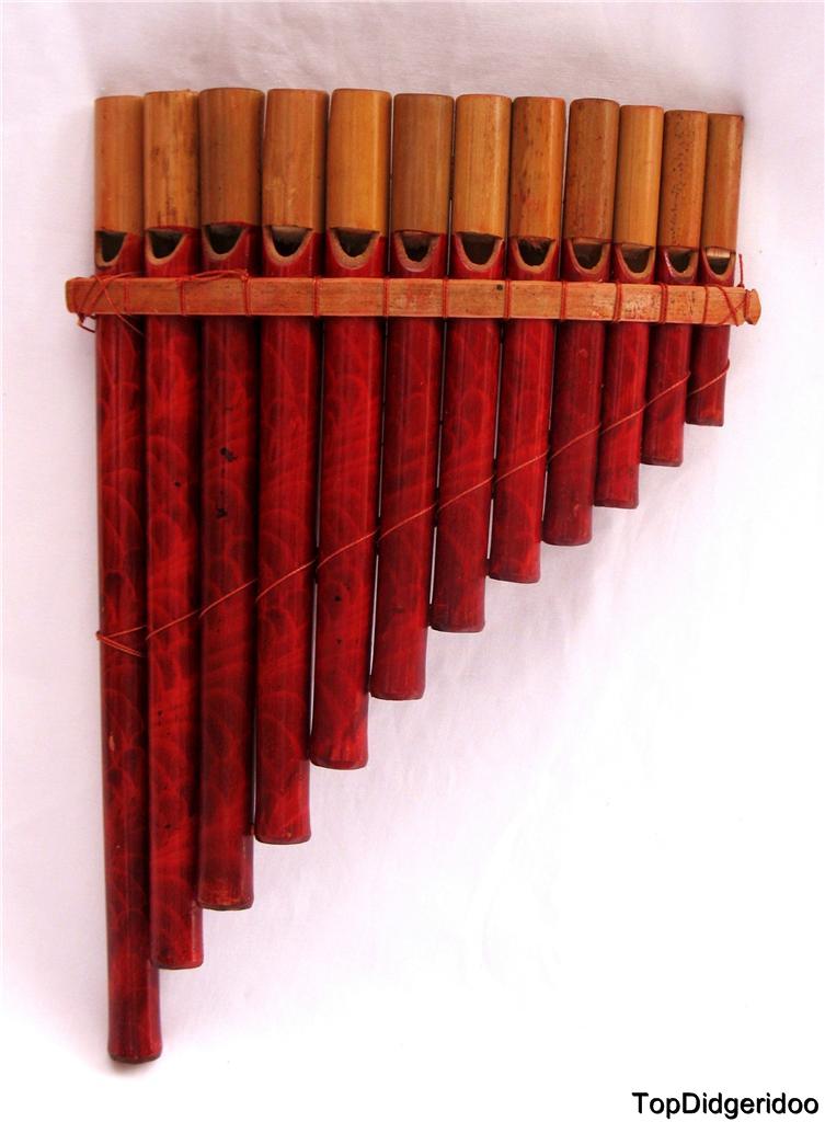 Native PAN FLUTE 12 Bamboo Pipes Genuine Zampona Authentic Art Handmade